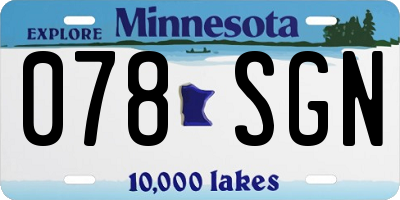 MN license plate 078SGN