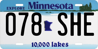 MN license plate 078SHE