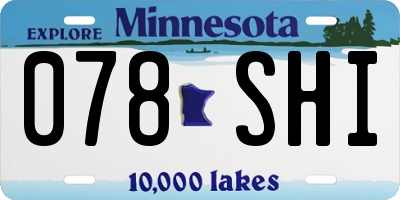 MN license plate 078SHI