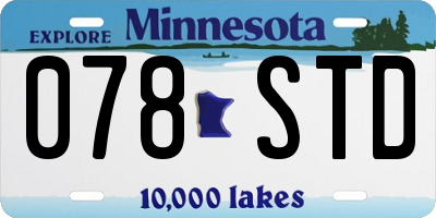 MN license plate 078STD