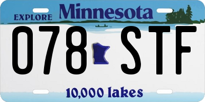 MN license plate 078STF