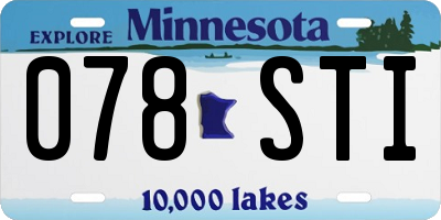 MN license plate 078STI