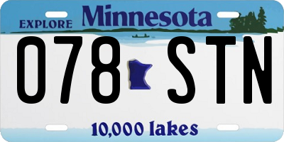 MN license plate 078STN