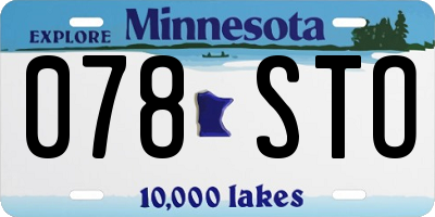 MN license plate 078STO