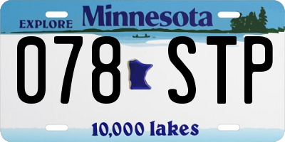 MN license plate 078STP