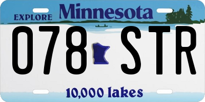 MN license plate 078STR