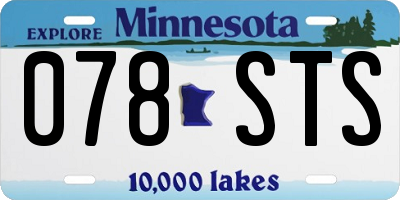 MN license plate 078STS