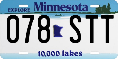 MN license plate 078STT