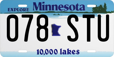 MN license plate 078STU