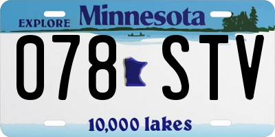 MN license plate 078STV