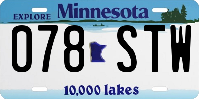 MN license plate 078STW