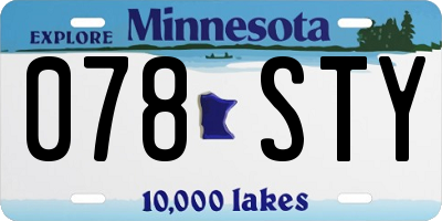 MN license plate 078STY