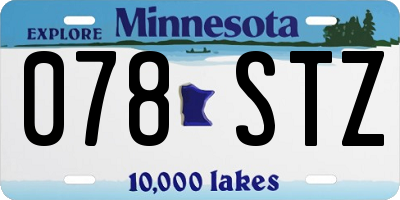 MN license plate 078STZ