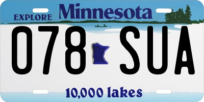 MN license plate 078SUA