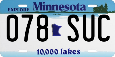 MN license plate 078SUC
