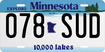 MN license plate 078SUD
