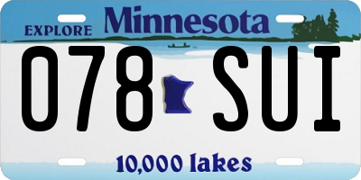 MN license plate 078SUI