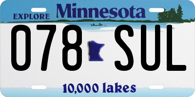 MN license plate 078SUL