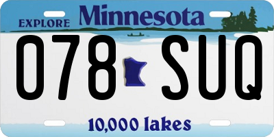 MN license plate 078SUQ