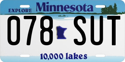 MN license plate 078SUT