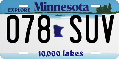 MN license plate 078SUV