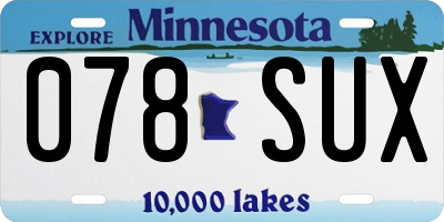 MN license plate 078SUX