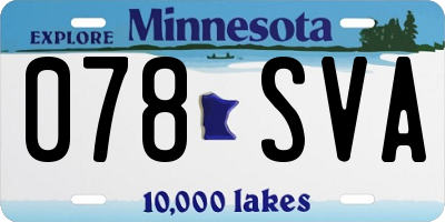 MN license plate 078SVA