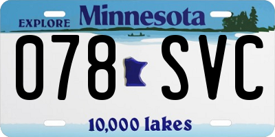 MN license plate 078SVC