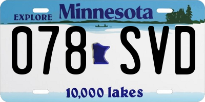 MN license plate 078SVD