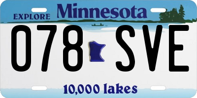 MN license plate 078SVE