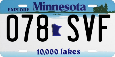 MN license plate 078SVF