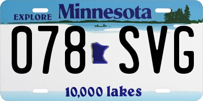 MN license plate 078SVG