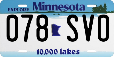 MN license plate 078SVO