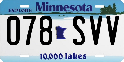 MN license plate 078SVV