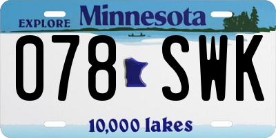 MN license plate 078SWK