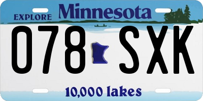 MN license plate 078SXK
