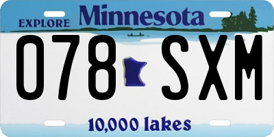 MN license plate 078SXM