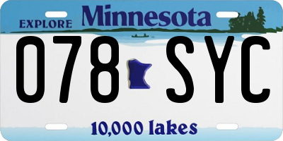MN license plate 078SYC