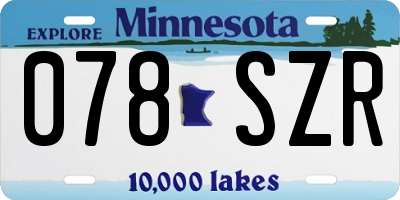 MN license plate 078SZR