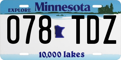 MN license plate 078TDZ