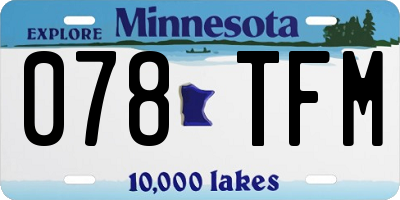 MN license plate 078TFM