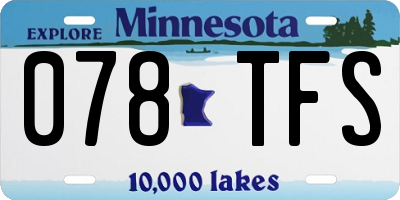 MN license plate 078TFS