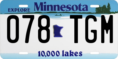 MN license plate 078TGM