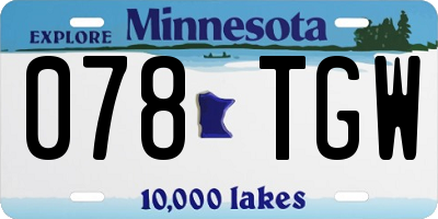 MN license plate 078TGW