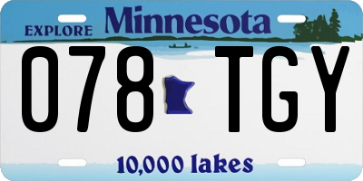 MN license plate 078TGY