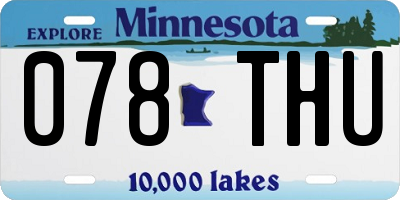 MN license plate 078THU