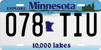 MN license plate 078TIU