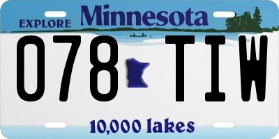 MN license plate 078TIW