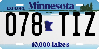 MN license plate 078TIZ