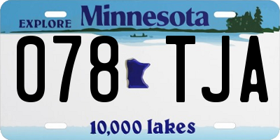 MN license plate 078TJA